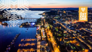 flygfoto över krogstråket kvällstid