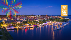 flygbild över krogstråket och staden