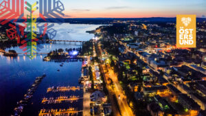 flygfoto över krogstråket kvällstid