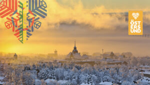 vinterbild över östersund och rådhuset