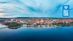 Flygbild över östersund sommartid