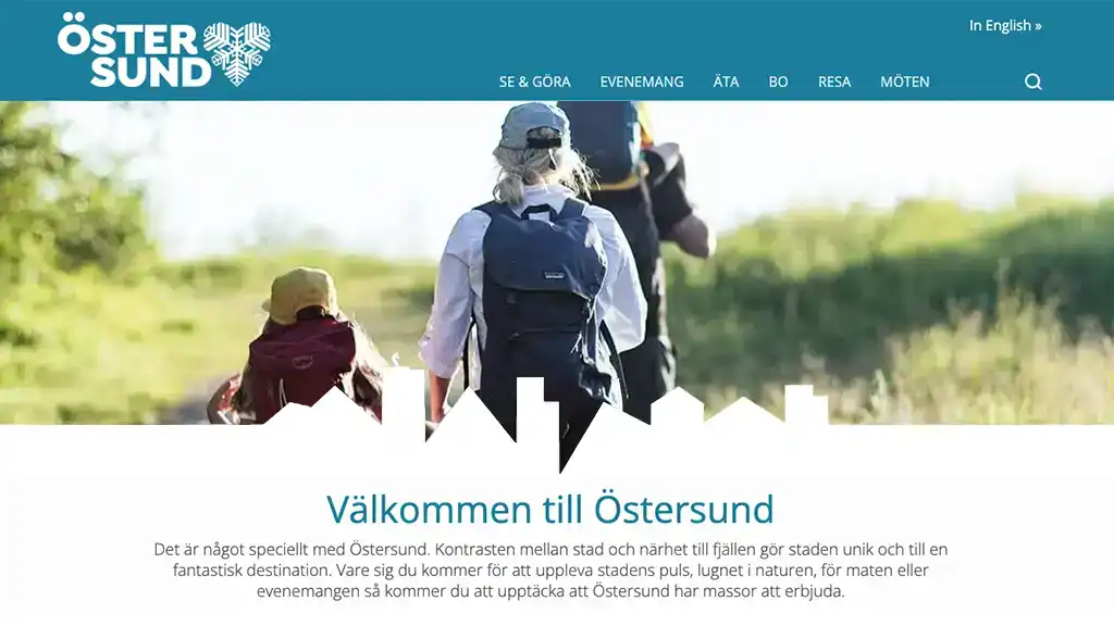 screeenshot av hemsidan för visit östersund