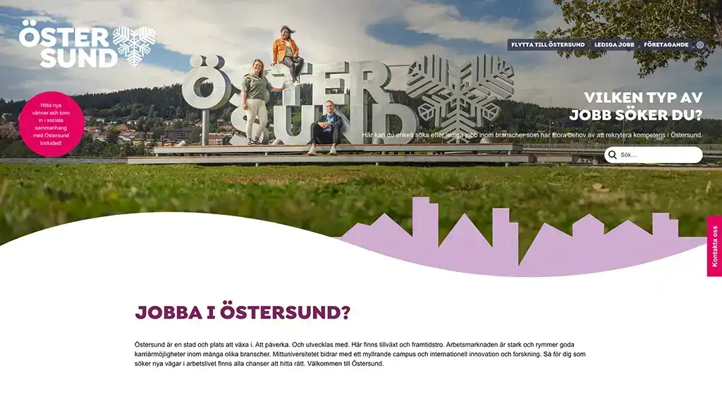 screenshot av hemsidan för leva i östersund